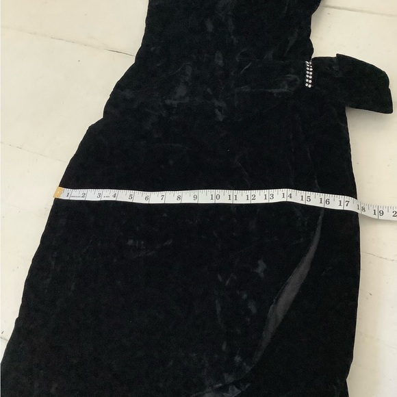 80s vintage velvet big bow dress small xs - Picture 9 of 10